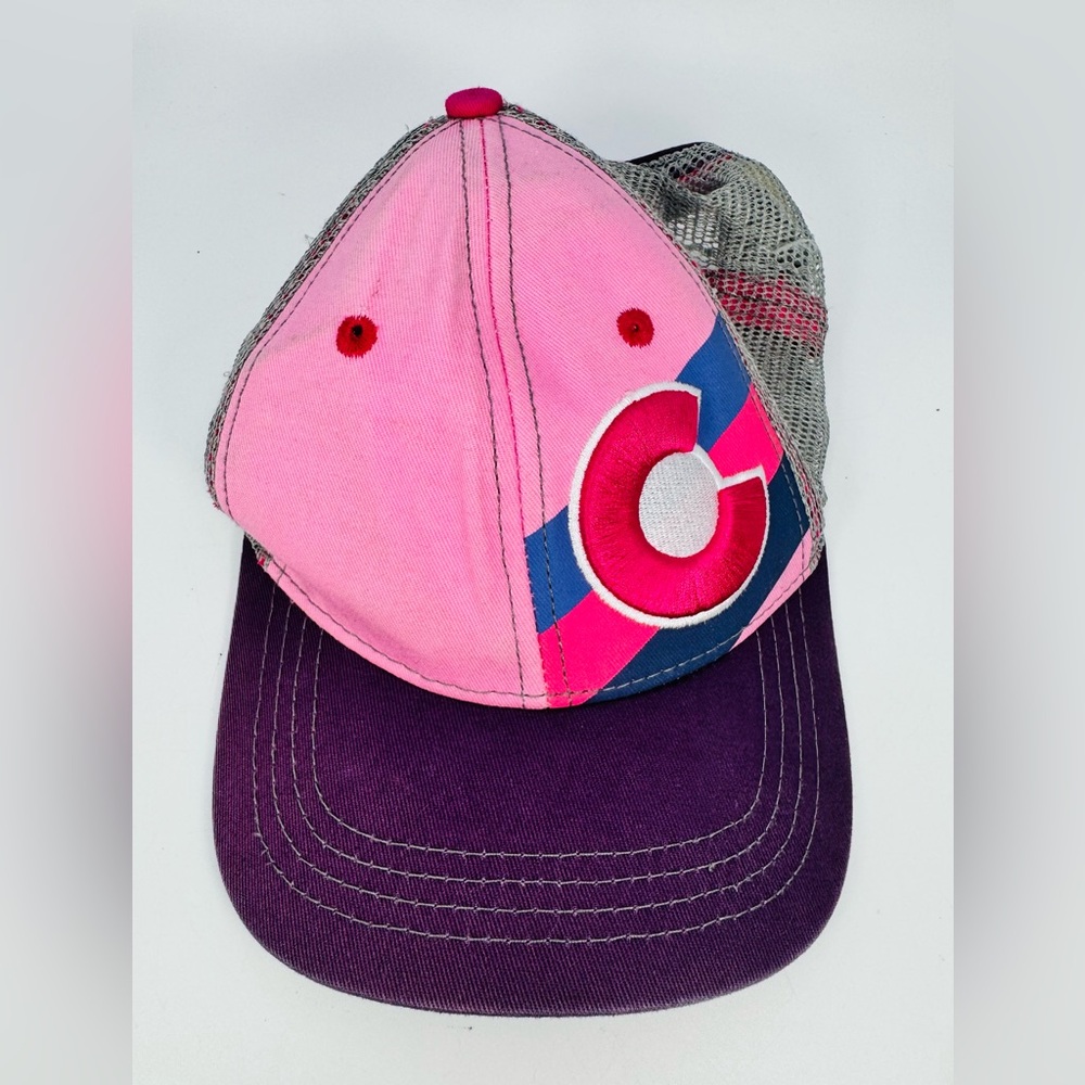 YoColorado Kids Trucker Hat Pink Purple Mesh Adjustable Snapback 3-7 YR